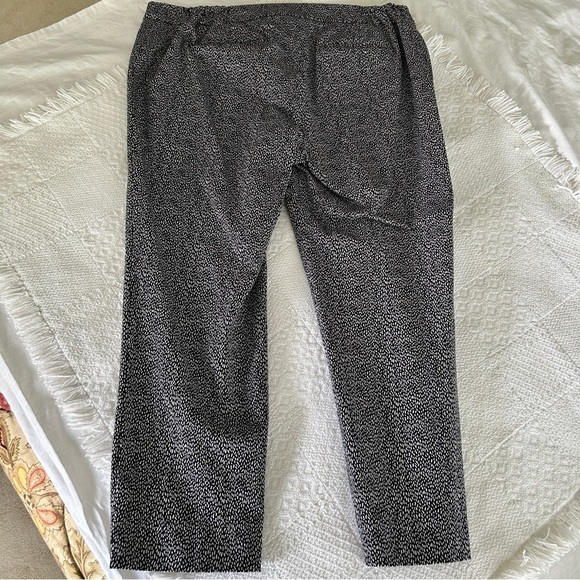 Talbots Chatham Ankle Pants Black and White Falling Lines Print size 16W Petite - Picture 9 of 16